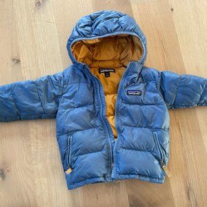 Patagonia Toddler 2T Hi-Loft Down Sweater Hoody - Blue Jacket Zip Up